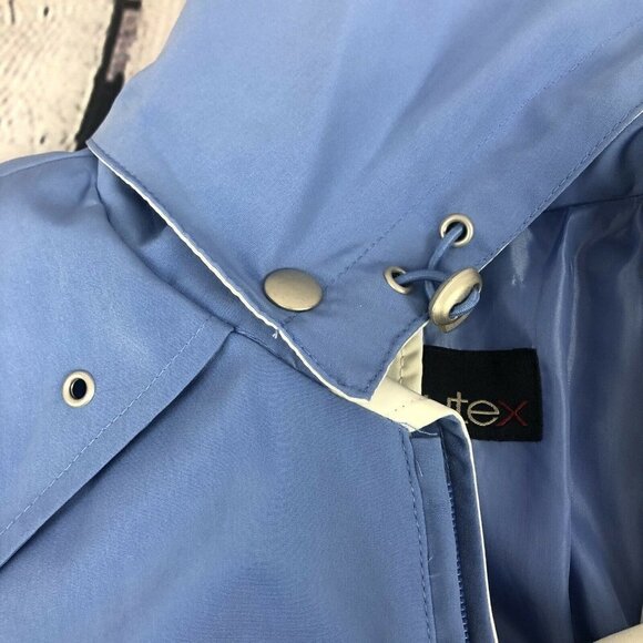 Utex Winter Raincoat Jacket Blue Detachable Hood Windbreaker Full Zip Sz Medium - Picture 6 of 12